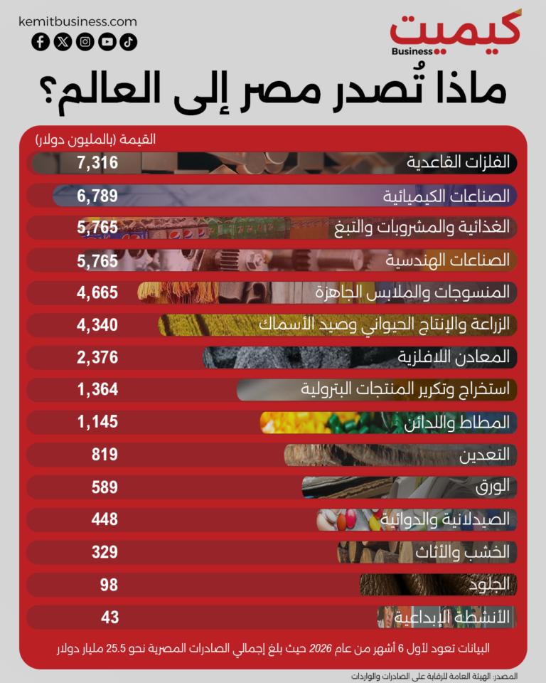 ماذا تُصدر مصر إلى العالم؟